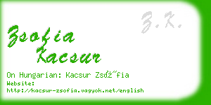 zsofia kacsur business card